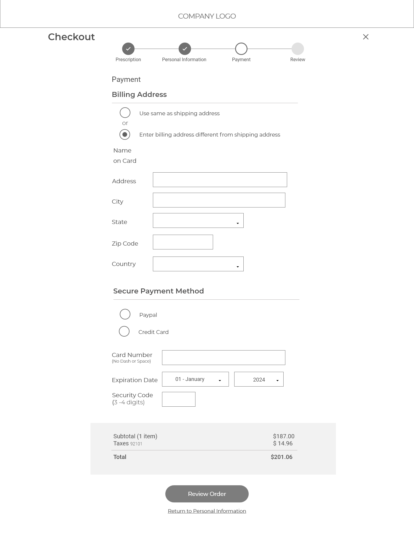 Checkout Step 4 (Final Step) – Review and Place Order